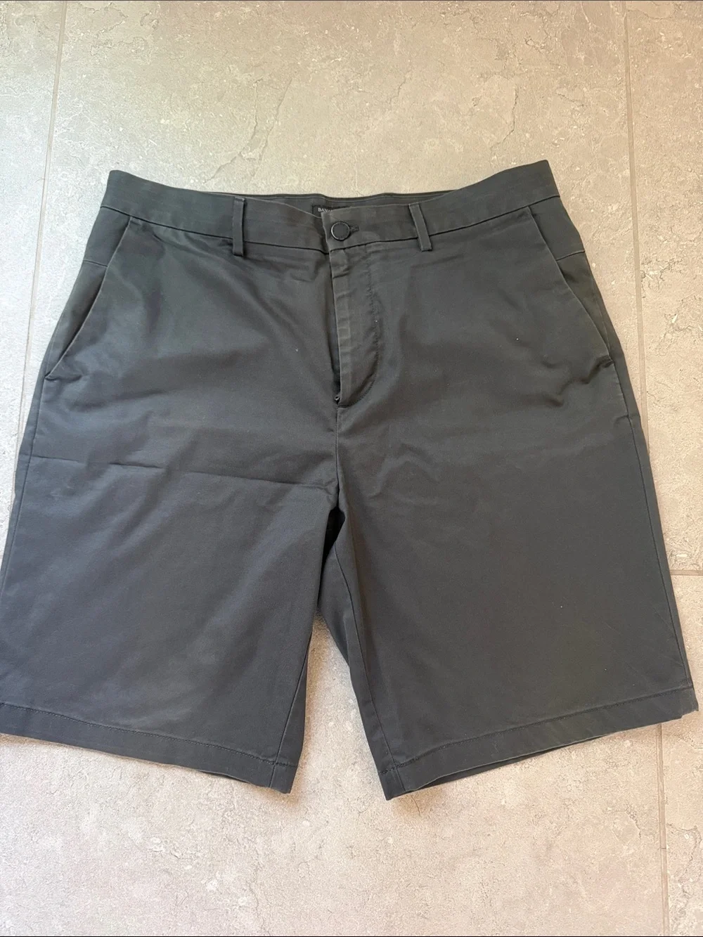 Banana Republic Grey Flat Front Chino Shorts
